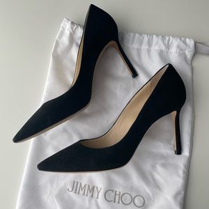Jimmy Choo Black Suede Pointed Pumps LIKE NEW